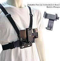 Vista 3 de Soporte ajustable para arnés de correa de pecho para teléfono móvil, negro, compatible con iPhone, GoPro Hero, cámaras de acción DJI Osmo