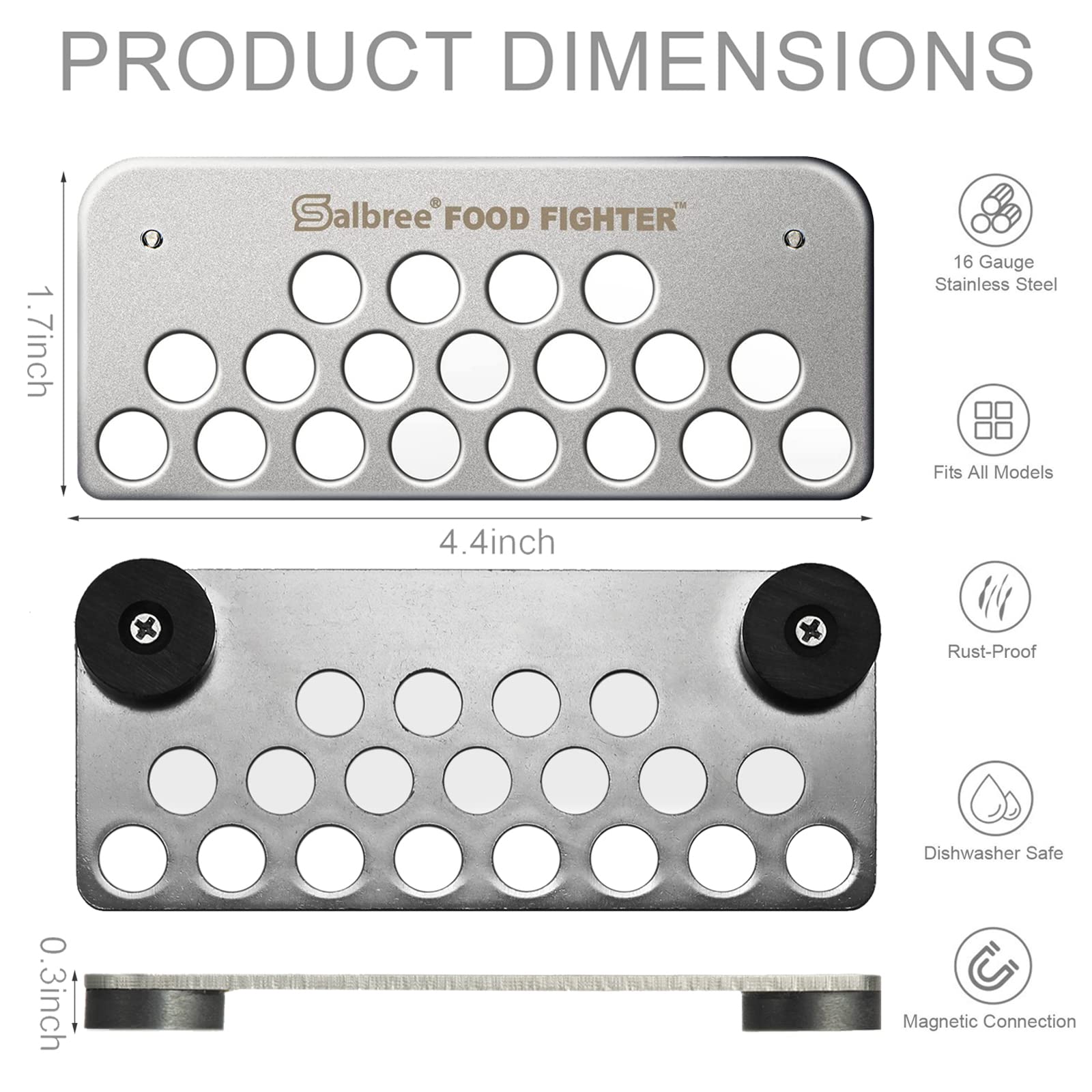 Salbree Food Fighter Mesh Screen Grease Gate Blocks Foods from Falling into Rear Grease Trap Cup Tray & Compatible with All Blackstone Griddle Goalie Accessories, Universal Fit All Black Stone Grills