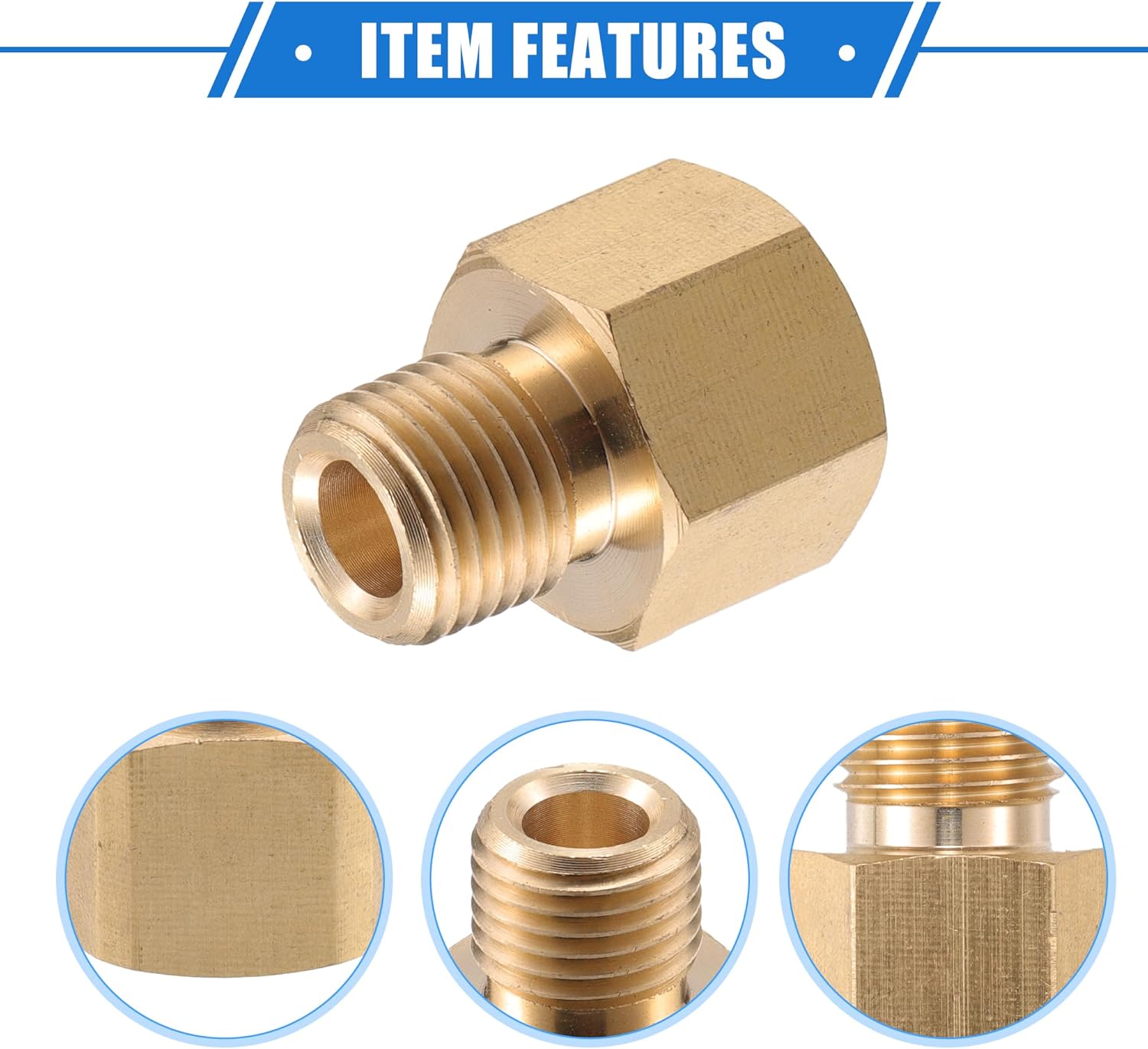 Pressure Washer Connector, G1/4" to 14mm M22x1.5 Male and Female Adapter Brass Screw Hose Connector Universal for Pressure Washer Brass Copper Tone 1pc