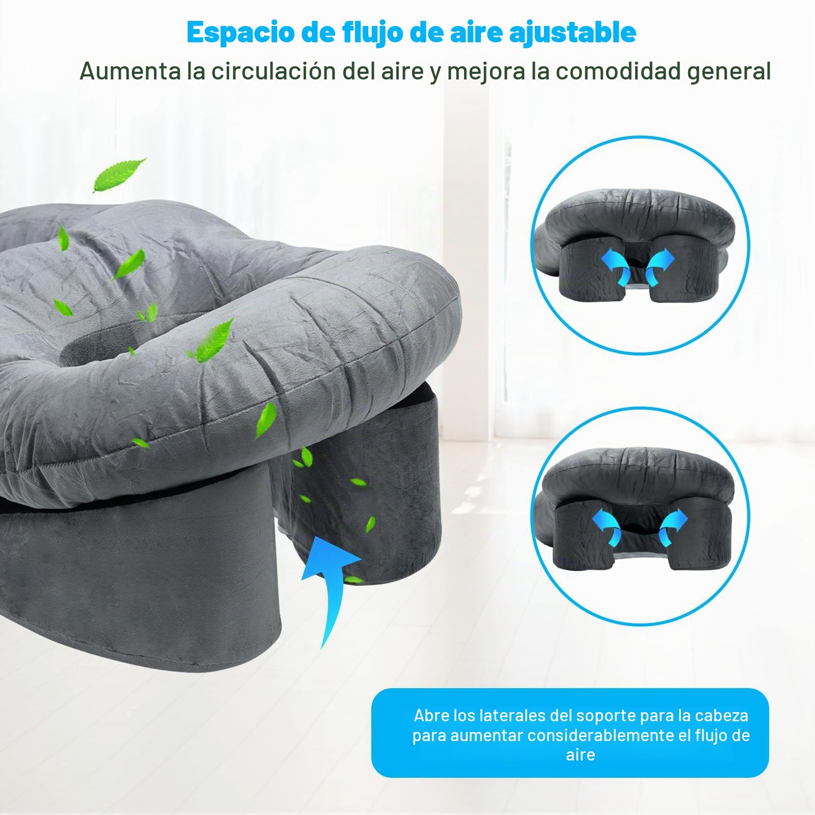 Almohada facial para dormir después de una cirugía ocular, almohada boca abajo con orificio para dormir después de una cirugía ocular, reposacabezas de masaje para el hogar, equipo de recuperación