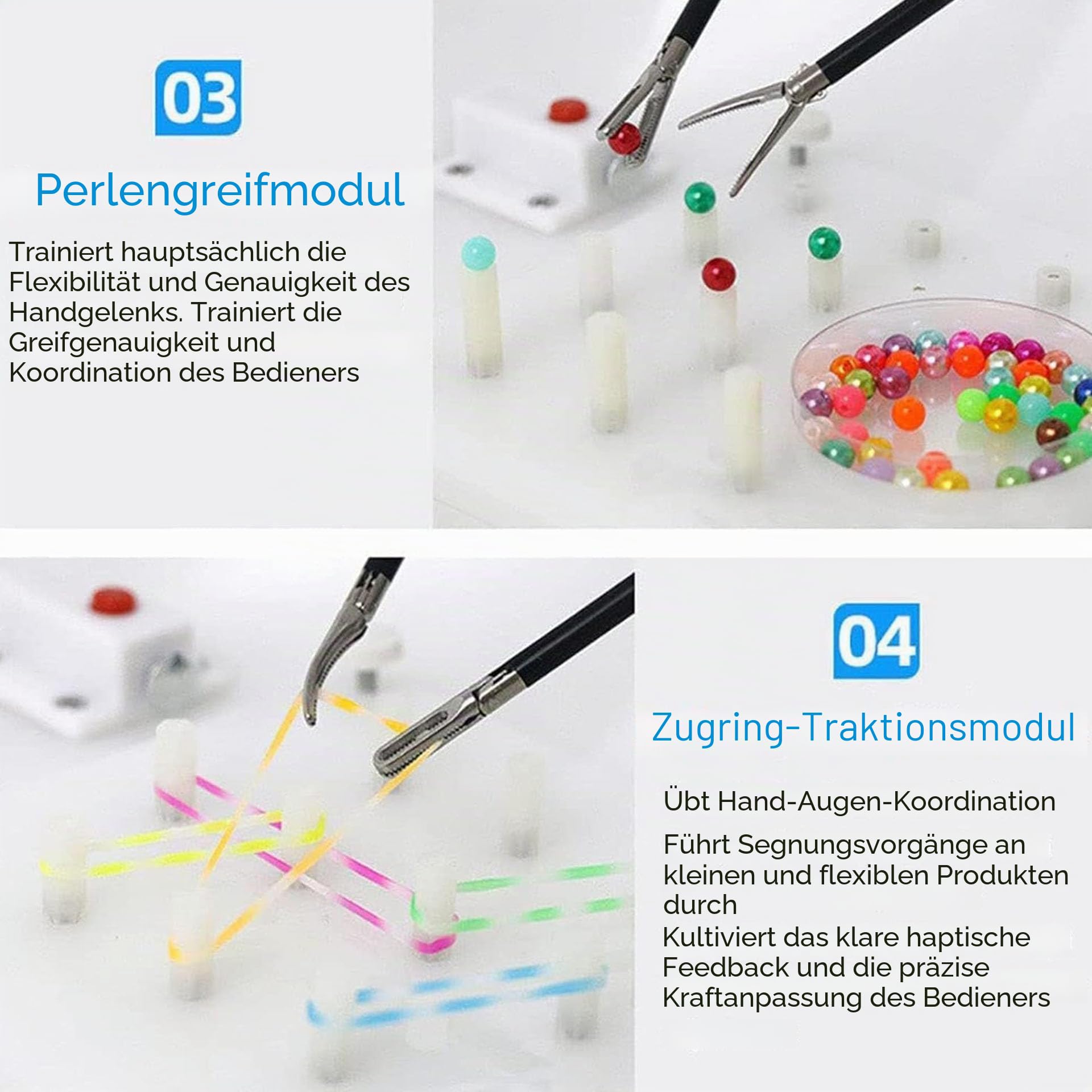Laparoskopische Trainer-Simulator-Box, Inklusive 0°-Kamera mit Lichtquelle & 4 Strumenti di Formazione & 8 Moduli di Addestramento per Didattica e Esercitazioni, für Ärzte und Studenten