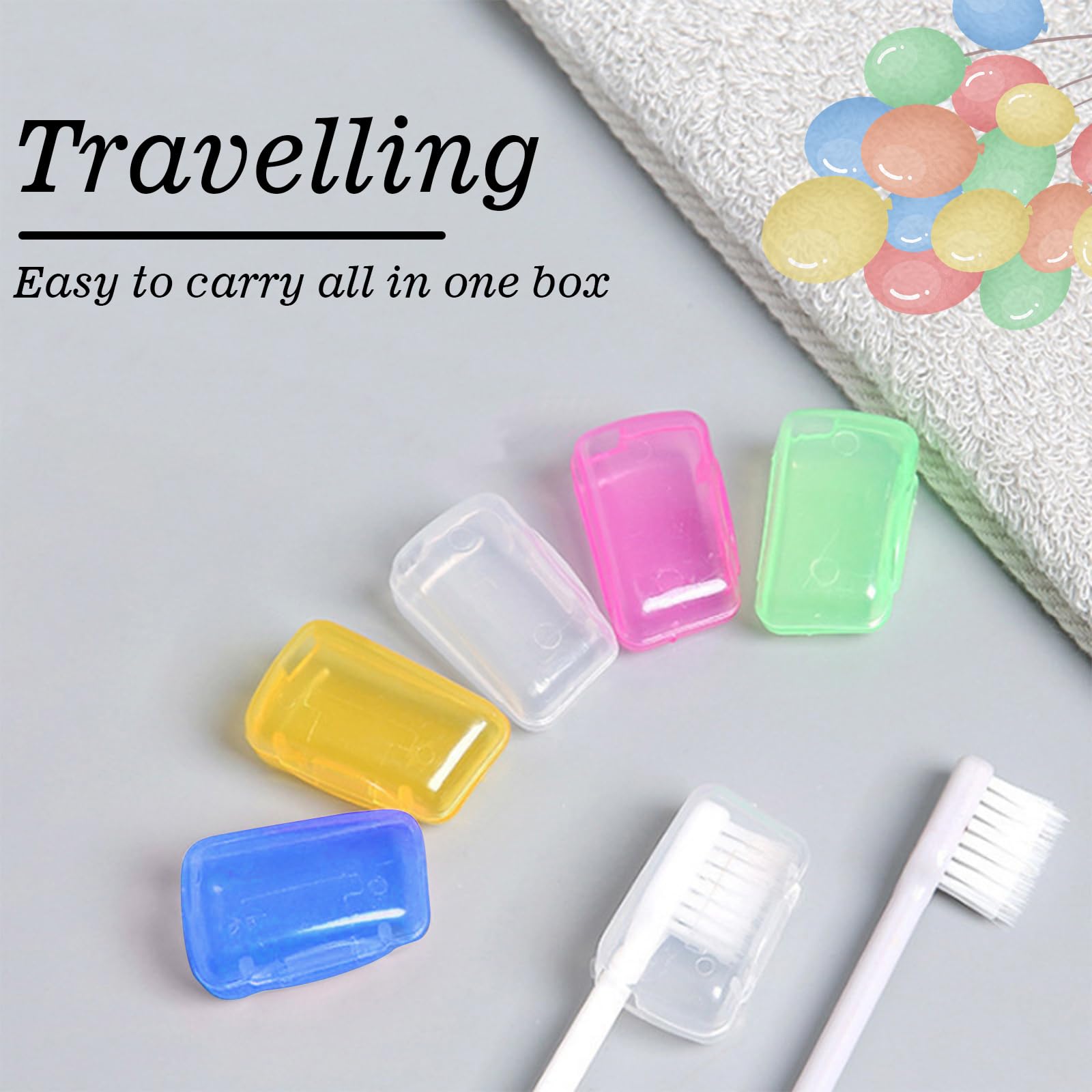 Roucerlin 100 Packs Toothbrush Covers Cap, Portable Travel Toothbrush Head Cover - Image 4