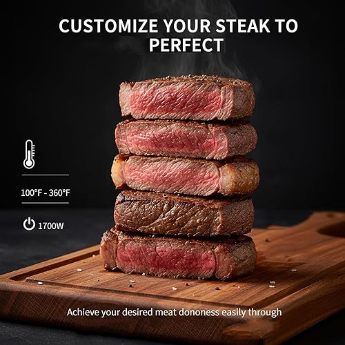 Miniatura 6 de Freidora de aire de 7.4 cuartos de galón con cuenco de vidrio, tapa de ventana visible, control digital, circulación de aire rápida de 360, para