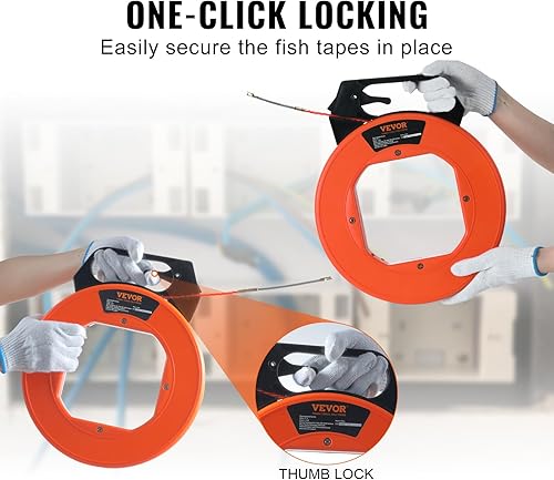 Miniatura 4 de VEVOR Cinta de pescado, 125 pies, 316 pulgadas, extractor de alambre PET con carcasa y mango optimizados, herramienta de extracción de cables fácil