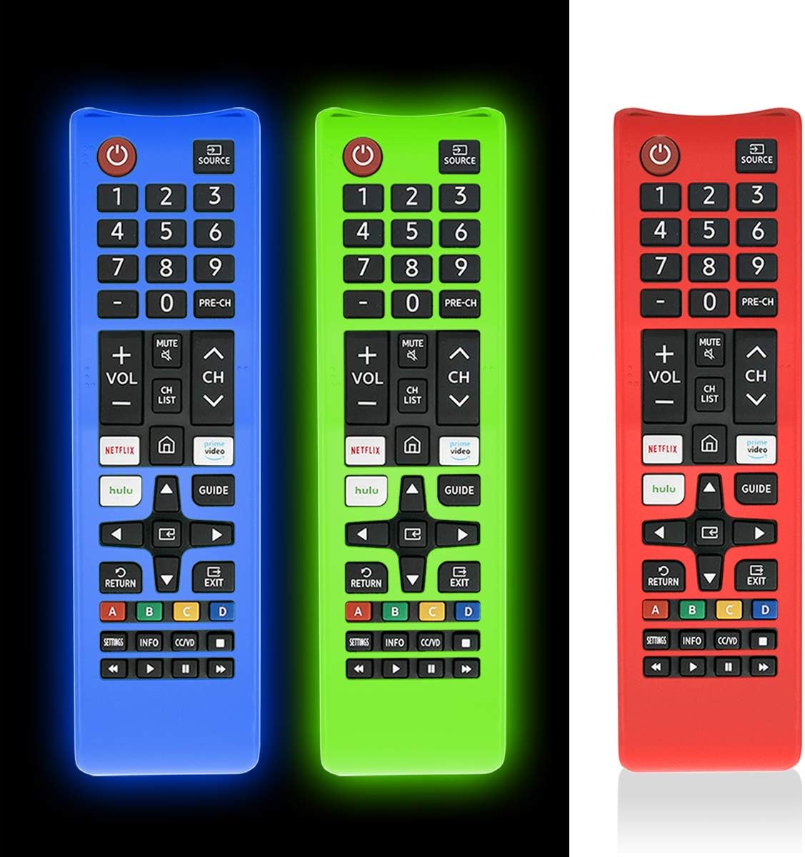 [3 Pcs] Protective Cover for Samsung TV Remote, Silicone Protective Case Compatible with Samsung Smart TV Remote BN59-01301A Bn59-01315A Bn59-01199F [Light Weight/Anti Slip/Shock Proof/Glowing]