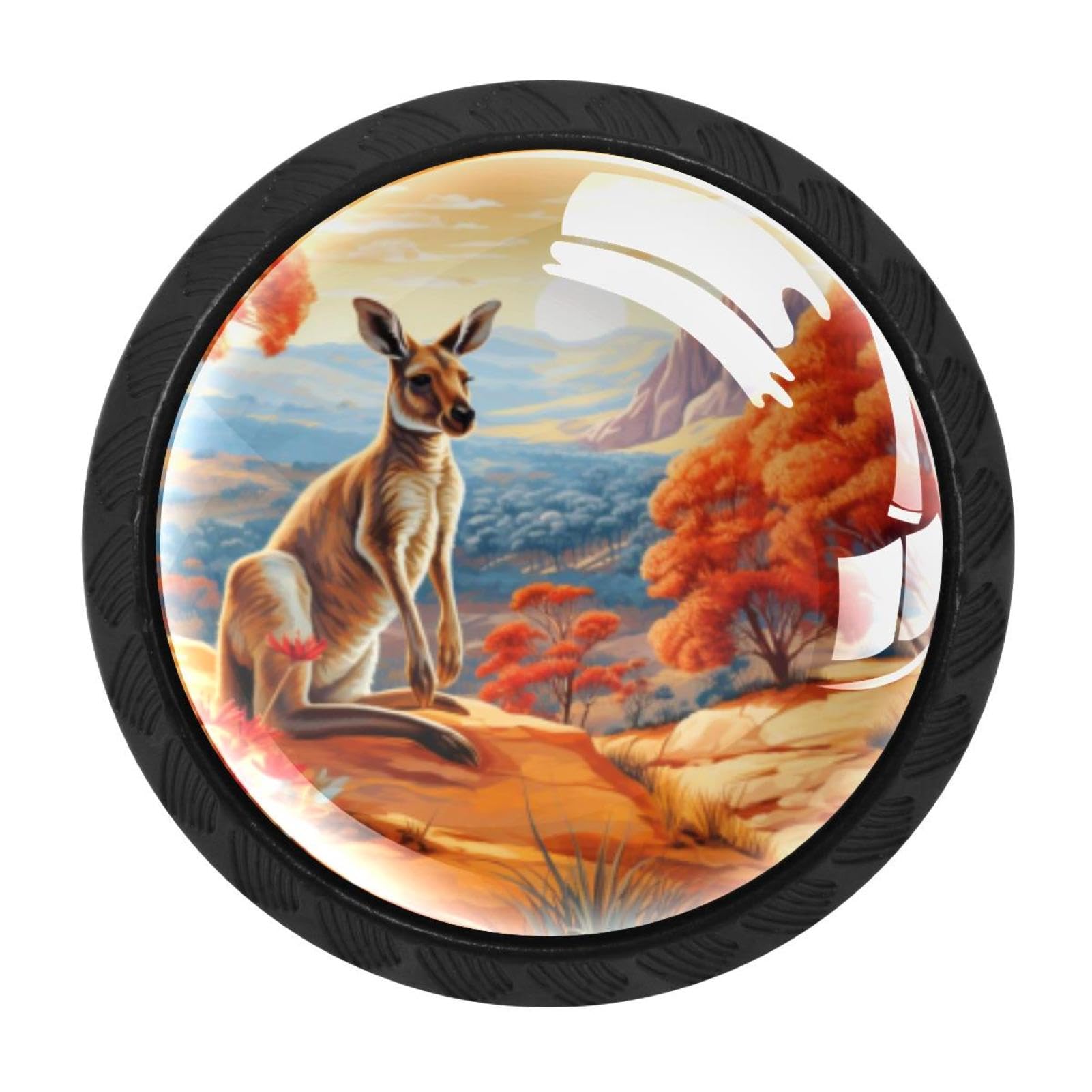 Chenzzzz Multicolored 05 4 Pieces Kangaroo Drawer Knobs, 35Mm Black Cabinet Knobs, Drawer Pulls And Knobs, Dresser Drawer Knobs, Cabinet Hardware Kitchen Cabinet Knobs