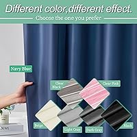 Vista 6 de Mrs Awesome - Forro de cortina de ducha azul marino con 3 imanes, cortina de ducha premium flexible y resistente de plástico para baño, ligera