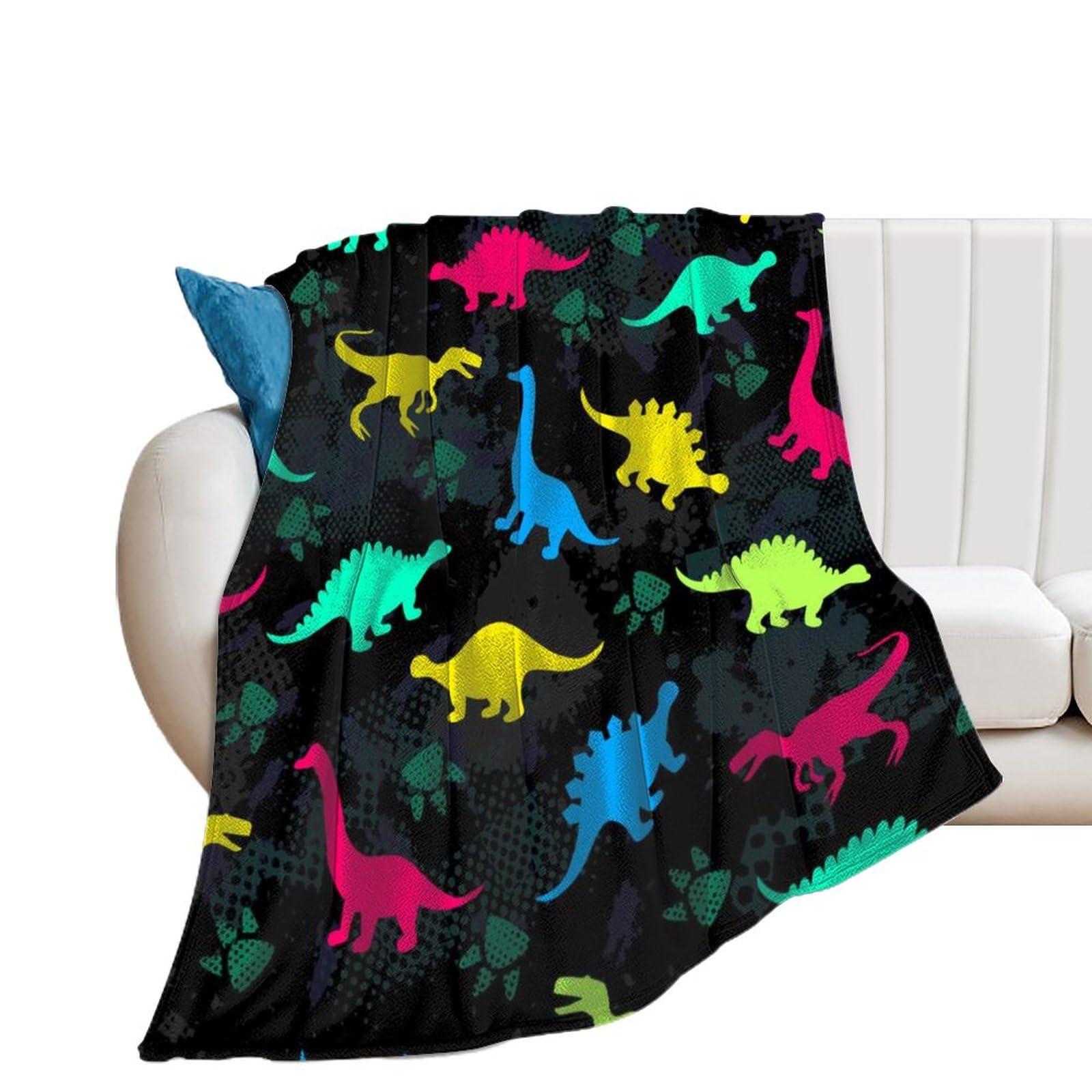 Plaid Canapé Lit Anti-Frissons Couverture Polaire Flanelle Dinosaure 150x200