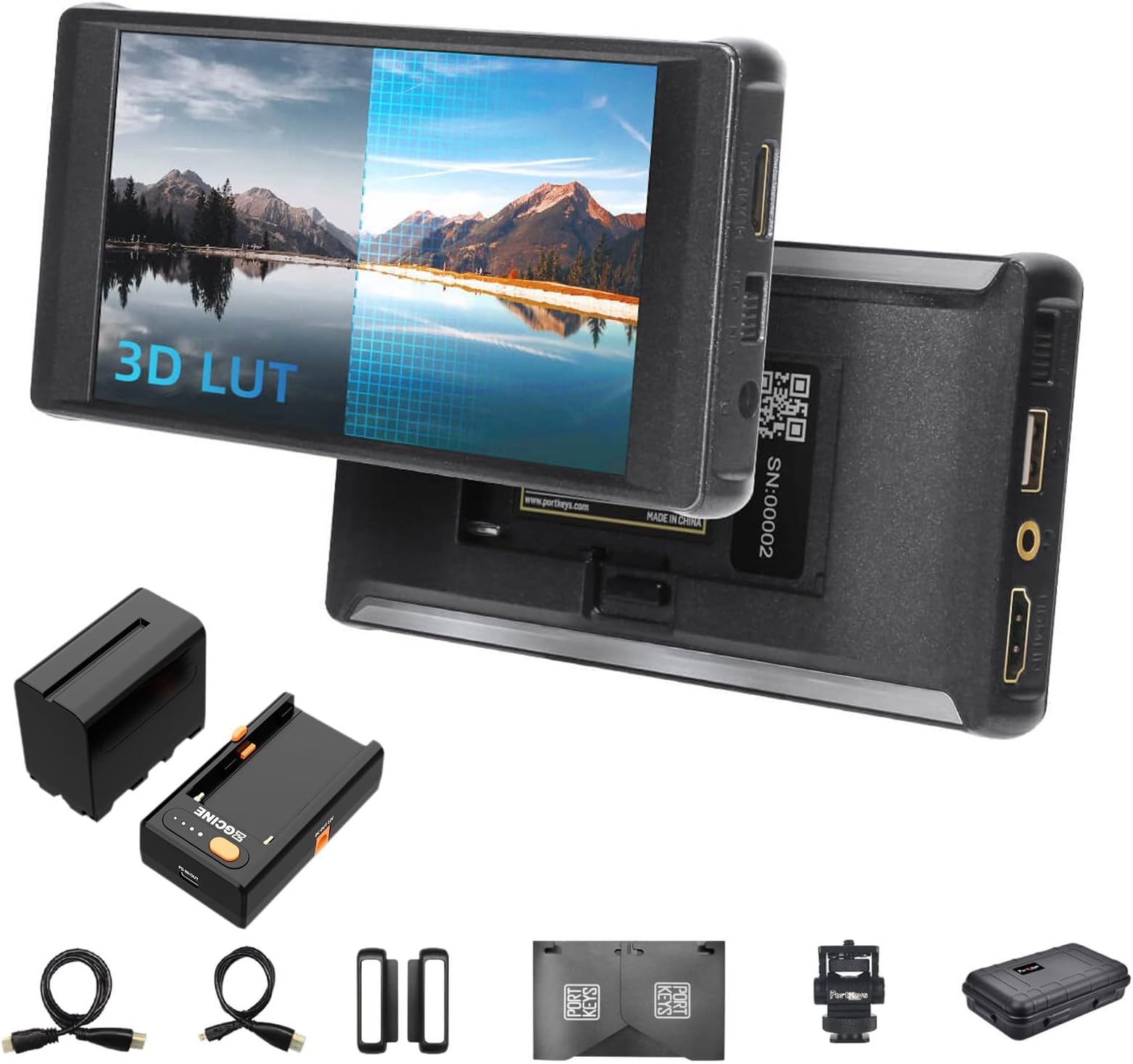 PT6 5.2 inch DSLR Camera Monitor+Battery, 3D LUT 4K HDMI Touch Screen 1920 * 1080 Live Streaming Monitor with Peaking Frame, Wireframe Protection, Image Crop Function for Live Stream, etc