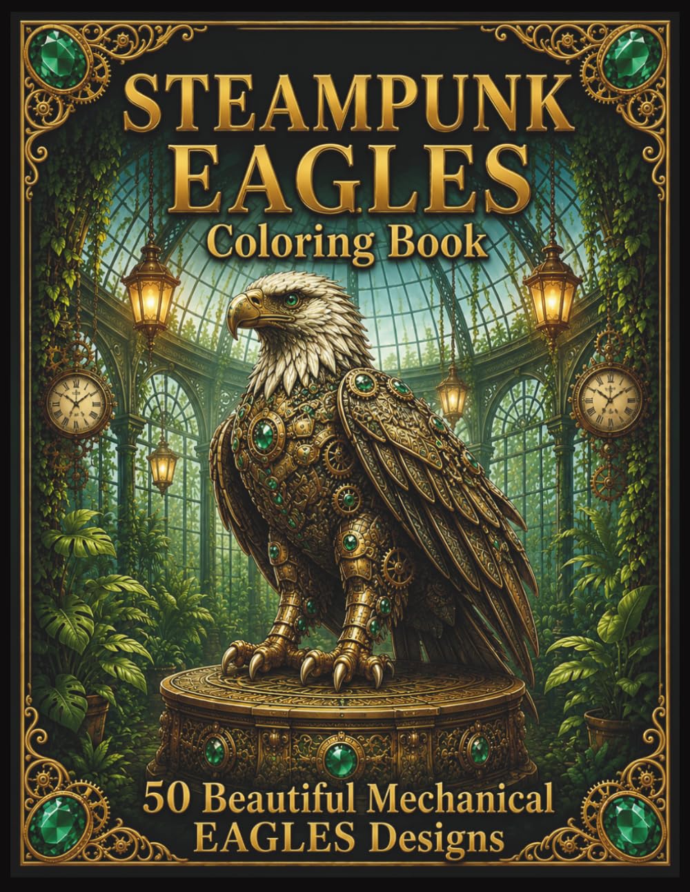 Steampunk Eagles Coloring Book: 50 Beautiful Mechanical Designs (Steampunk Coloring Book Collection)