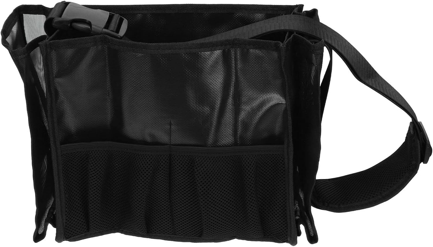 Garneck Makeup Waist Bag Large Capacity Gauze Cosmetic Organizer Black