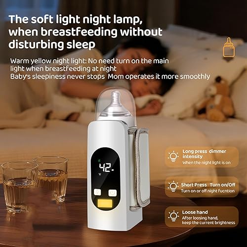 Miniatura 5 de Baby Bottle Warmer, Fast Heating Portable Milk Warmer for Home Outdoor Travel, USB Rechargeable Breastmilk Baby Feeding Bottle Warming