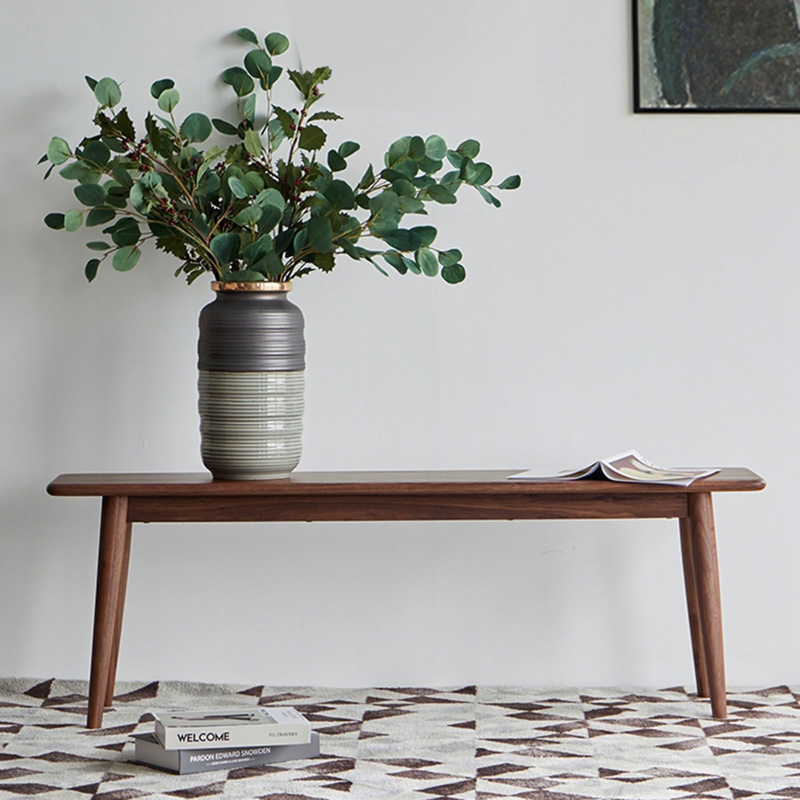 Panca da ingresso in legno, panche da cucina per interni in stile rustico, panca stretta per ingresso, per soggiorno, cucina, facile da montare, legno naturale (140 * 30 * 45 cm/55,1 * 11,8 * 17,7 p