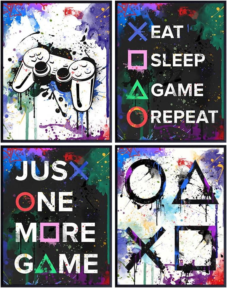 Gaming Wall Decor Poster - Gamer Room Decor for Boys, Teens, Kids