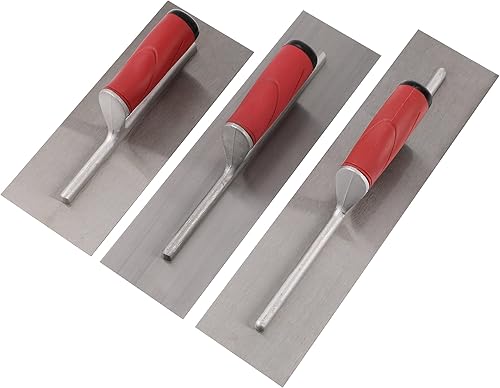 Juego de paleta de albañilería de acabado de acero al carbono, mango suave, herramientas de acabado de hormigón, paleta de enlucido, placa de yeso