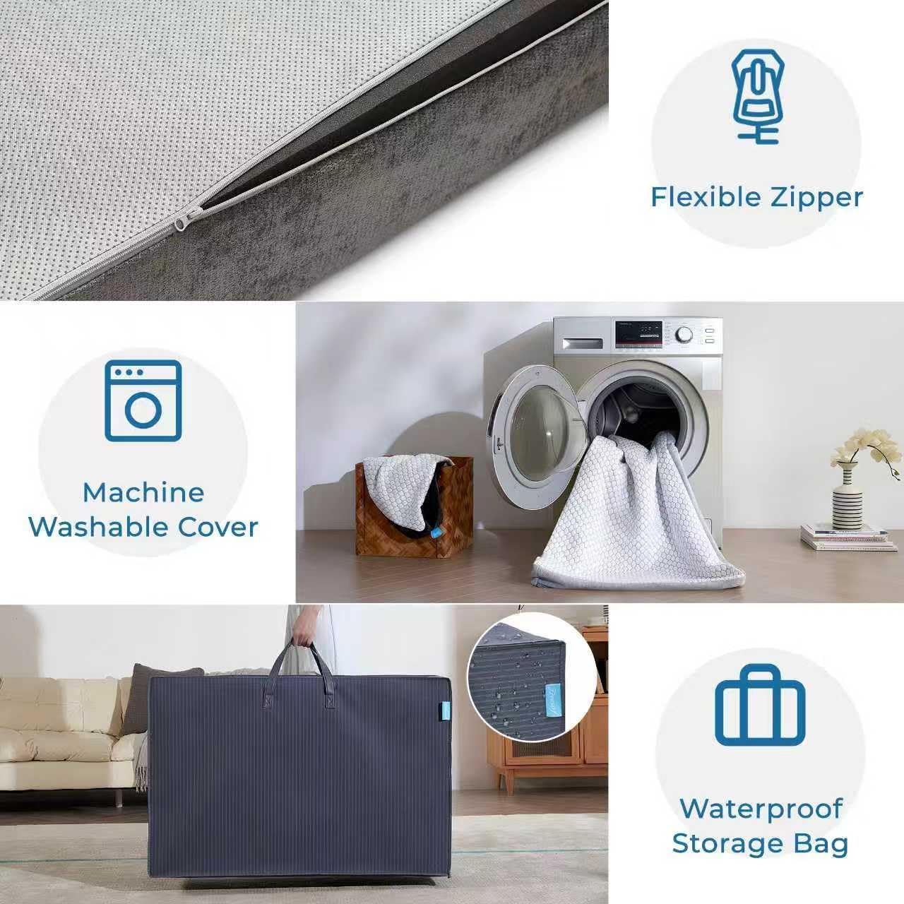 Odorless Foldable Mattress Twin Size 75" x 38" x 8", 8 Inch Medium Firm Folding Foam Mattress with Storage Bag, Fiberglass Free Trifold Memory Foam Mattress for RV, Guest Bed