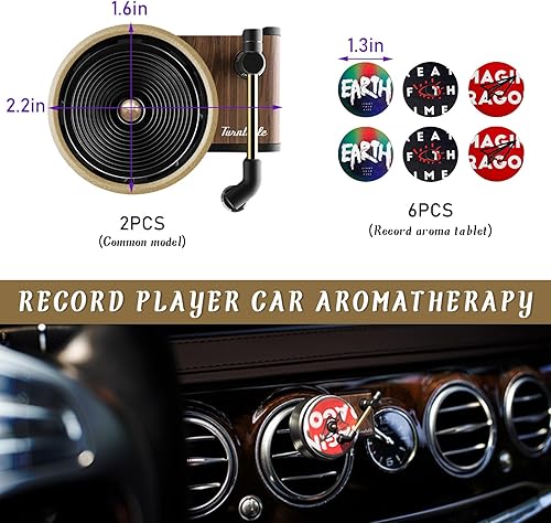 Miniatura 2 de 2 piezas de ambientadores de aire para automóvil, ambientadores automáticos retro para mujeres, cubierta de álbum, difusores de perfume para