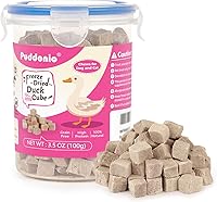 Puddonio Freeze Dried Duck Breast Treats for Dogs & Cats - Single Ingredient High Protein Training Rewards Food Topper 3.5oz