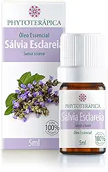 PHYTOTERAPICA- Óleo Essencial de Sálvia Esclareia -Para Difusor, Massagem e Aromaterapia -Energiza a mente, Proporciona clareza mental e Cuida da pele e cabelo -100% Puro e Natural -Terral, Herbal,5ml
