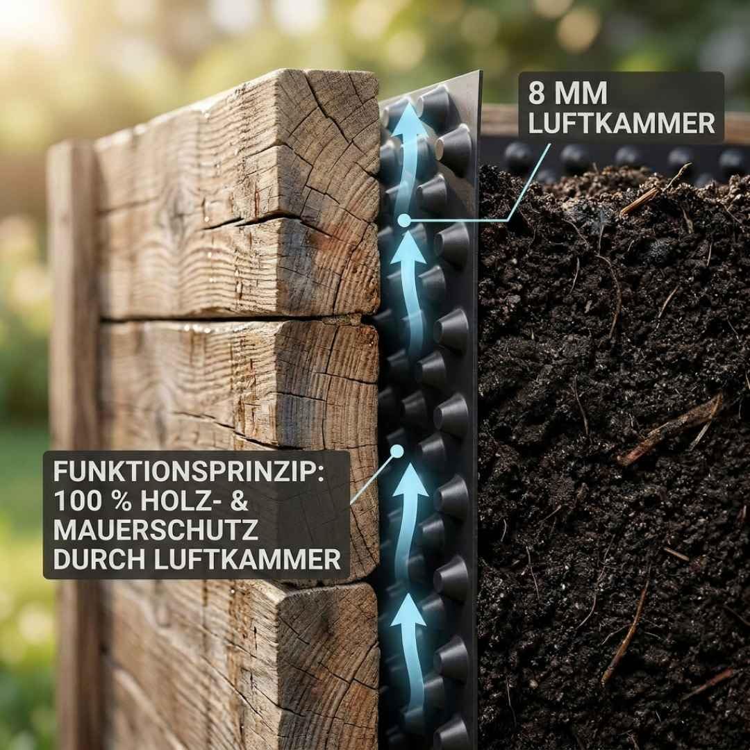 Florade Película corrugada de polietileno de alta densidad de 8 mm, protección de muros y bancales elevados, sin plastificantes, apta para alimentos, resistente a los rayos UV, 1 m de ancho