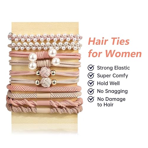 Miniatura 2 de 20 accesorios bohemios para el cabello, pulseras elásticas multicolor para mujer, cabello grueso y fino, cola de caballo, sin daños