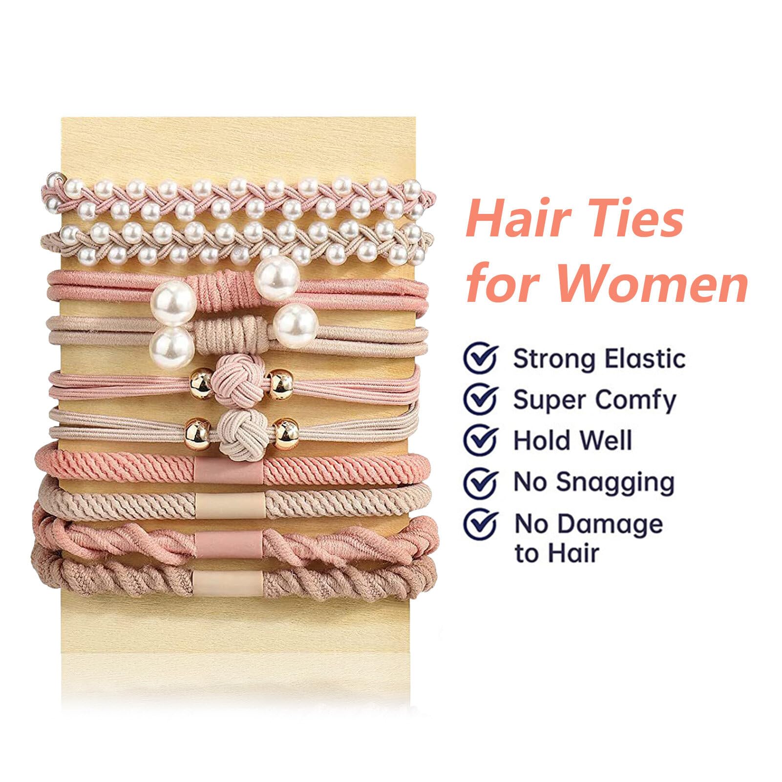 20pcs Boho Hair Accessories - Elastic Multicolor Tie Bracelets for Women's Thick, Thin Hair and Ponytails, No Damage