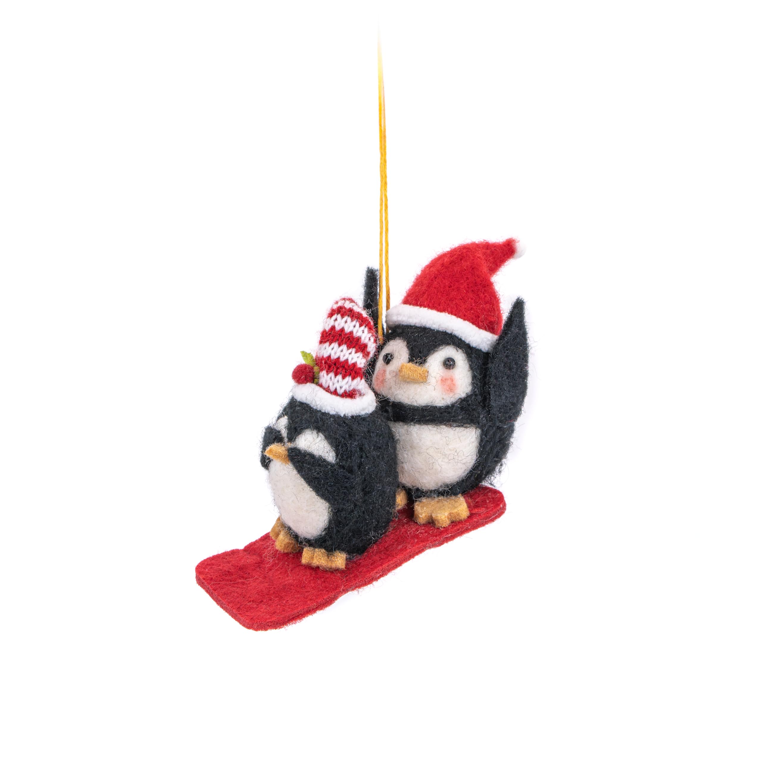 Sass and Belle Sledging Penguins Felt Decoration