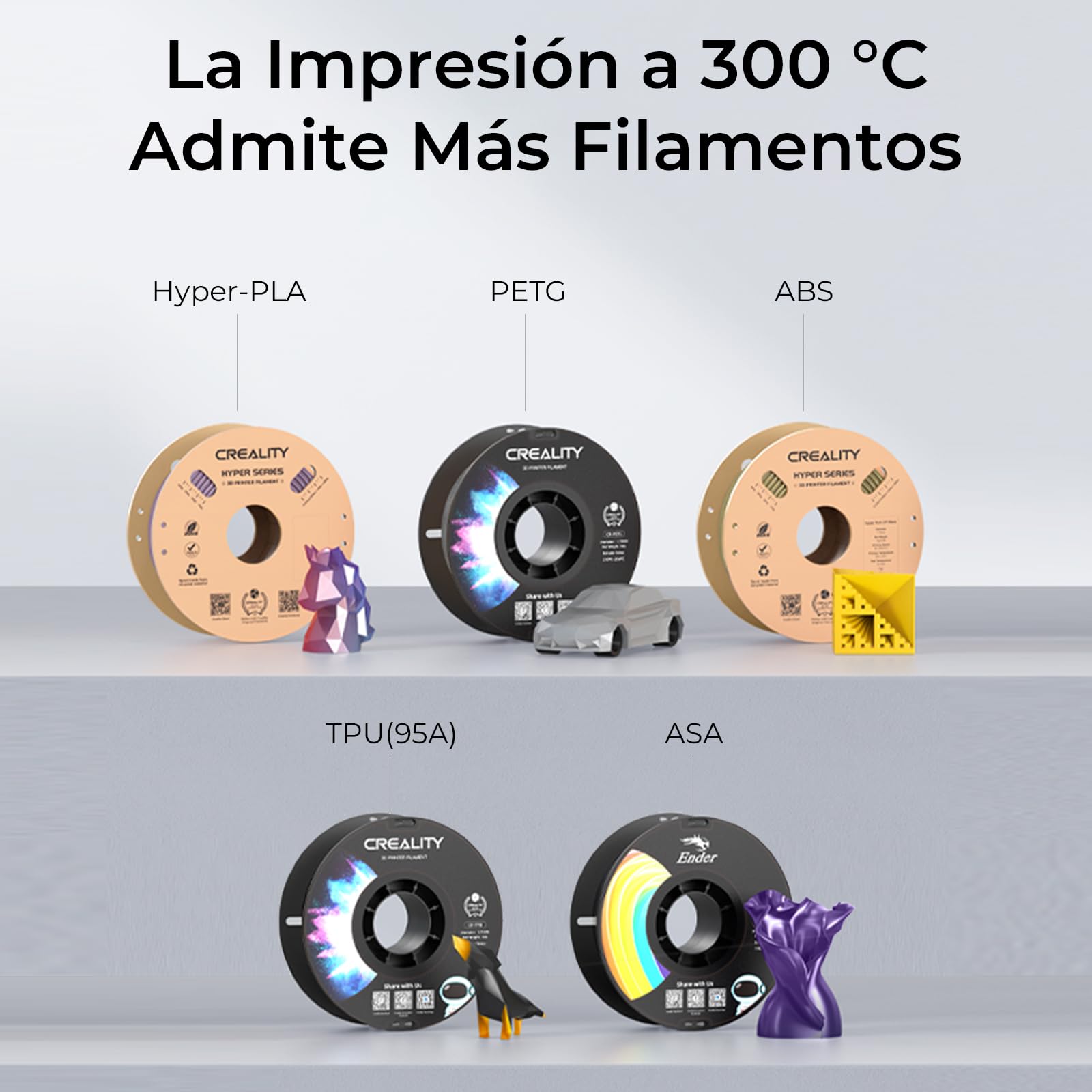 Impresora 3D Creality Ender 3 V3 KE, 500mm/s Impresión Alta Velocidad, Control de Monitor Inteligente, Calibración Automática, 300 ℃ 60 W Extremo Caliente, Riel Lineal Preciso Del eje X, 220x220x240mm
