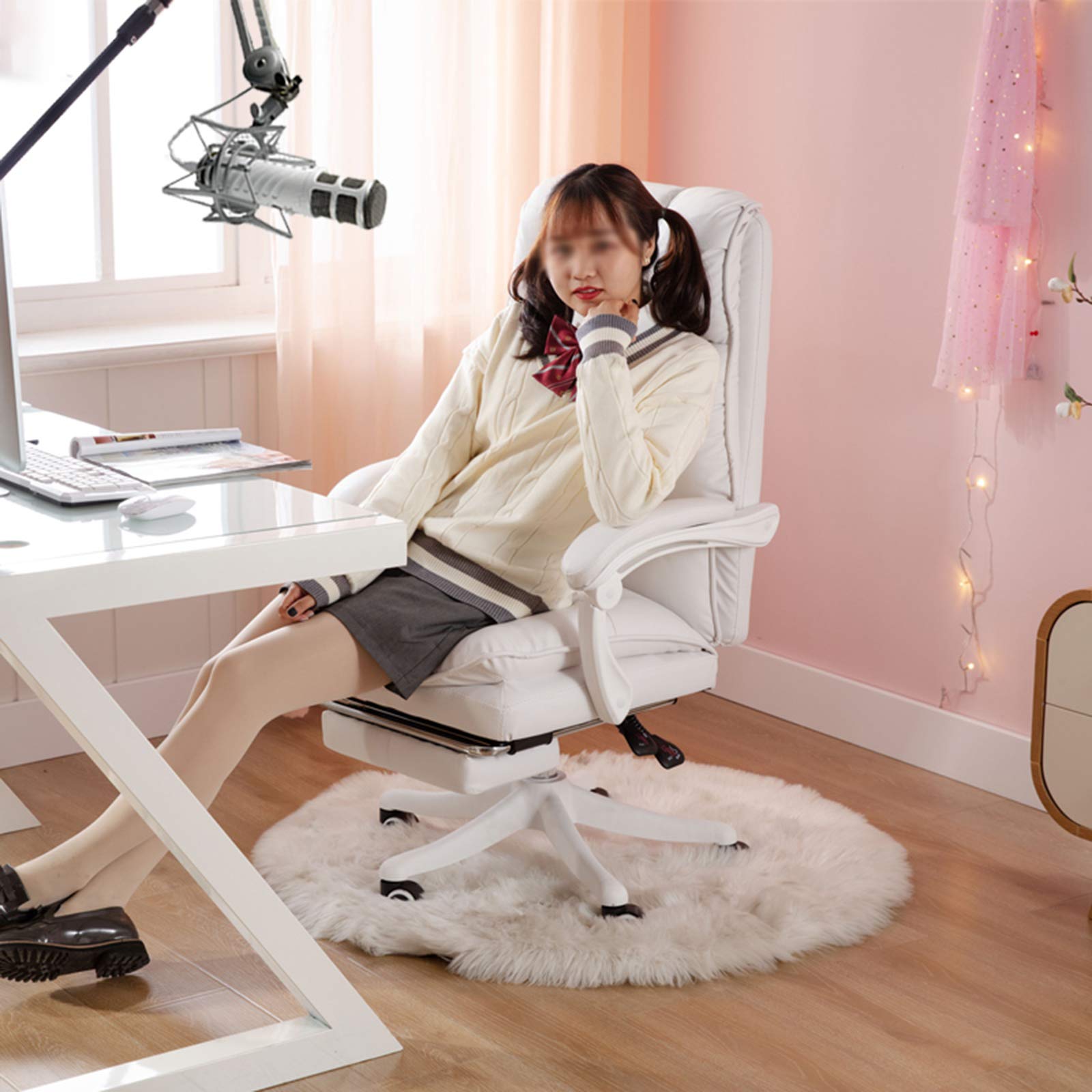 Amazon.co.jp: ピンクのオフィスチェア、女の子の寝室のゲーミング