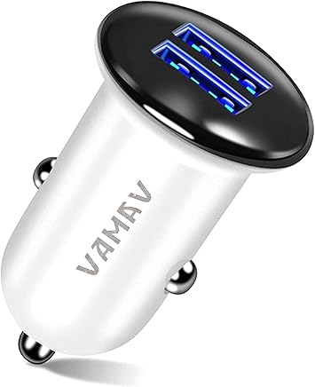 M2 TEC Cargador Coche, Cargador Viaje, con Cable Type-C, Doble Puerto USB, 3.1A MAX 15W DC 12-24V para Smartphone Tablet (Blanco) M2 TEC Cargador Coche, Cargador Viaje, con Cable Type-C, Doble Puerto USB, 3.1A MAX 15W DC 12-24V para Smartphone Tablet (Blanco)