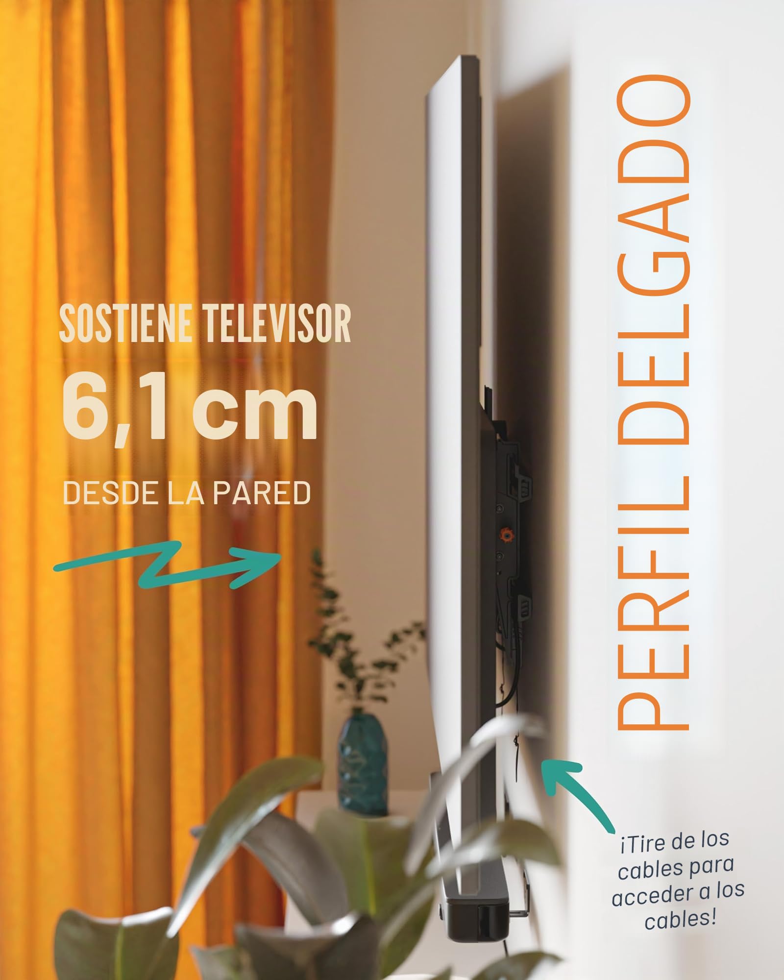 ECHOGEAR Soporte de Pared inclinable para TV con diseño de Perfil bajo para televisores de 40 "- 82" - Elimine el deslumbramiento con 10º de inclinación