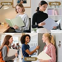 Vista 6 de SUNEE Carpeta de 3 anillos de 1/2 pulgada, paquete de 4 carpetas transparentes de media pulgada con vista, tres anillos de 0.5 pulgadas, sin PVC