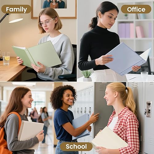 Vista 13 de SUNEE Carpeta de 3 anillos de 1 pulgada, paquete de 4 carpetas Clear View de 1 pulgada, tres anillos sin PVC (se ajusta a 8.5 x 11 pulgadas)