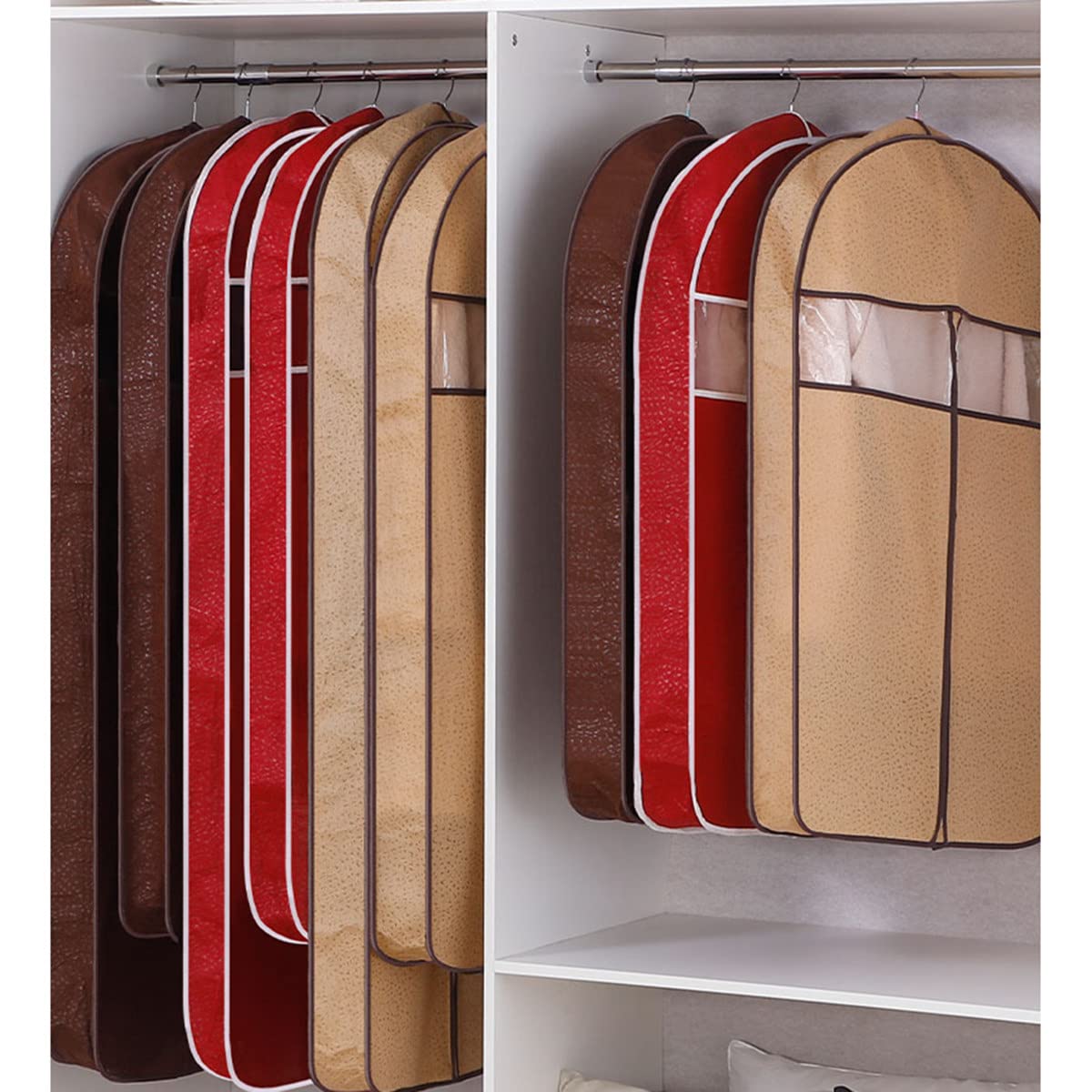borsa per vestiti, Confezione da 5 borse in tessuto non, borsa viaggio for abiti con finestra trasparente, custodia for riporre indumenti, organizer for guardaroba(Blue,110x60x10cm)
