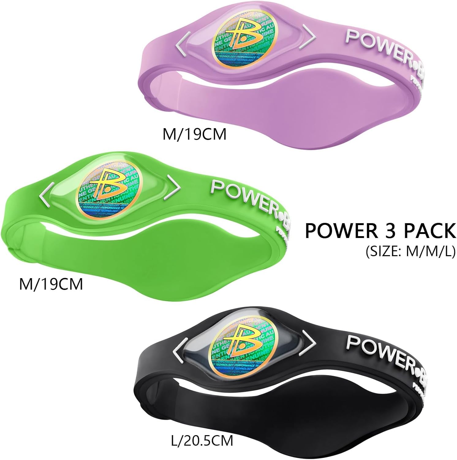 Power Balance The Original Genuine Performance Sports Wristband Bracelet, 3 Pack Bangles, Safe Waterproof Lightweight Durable image 3