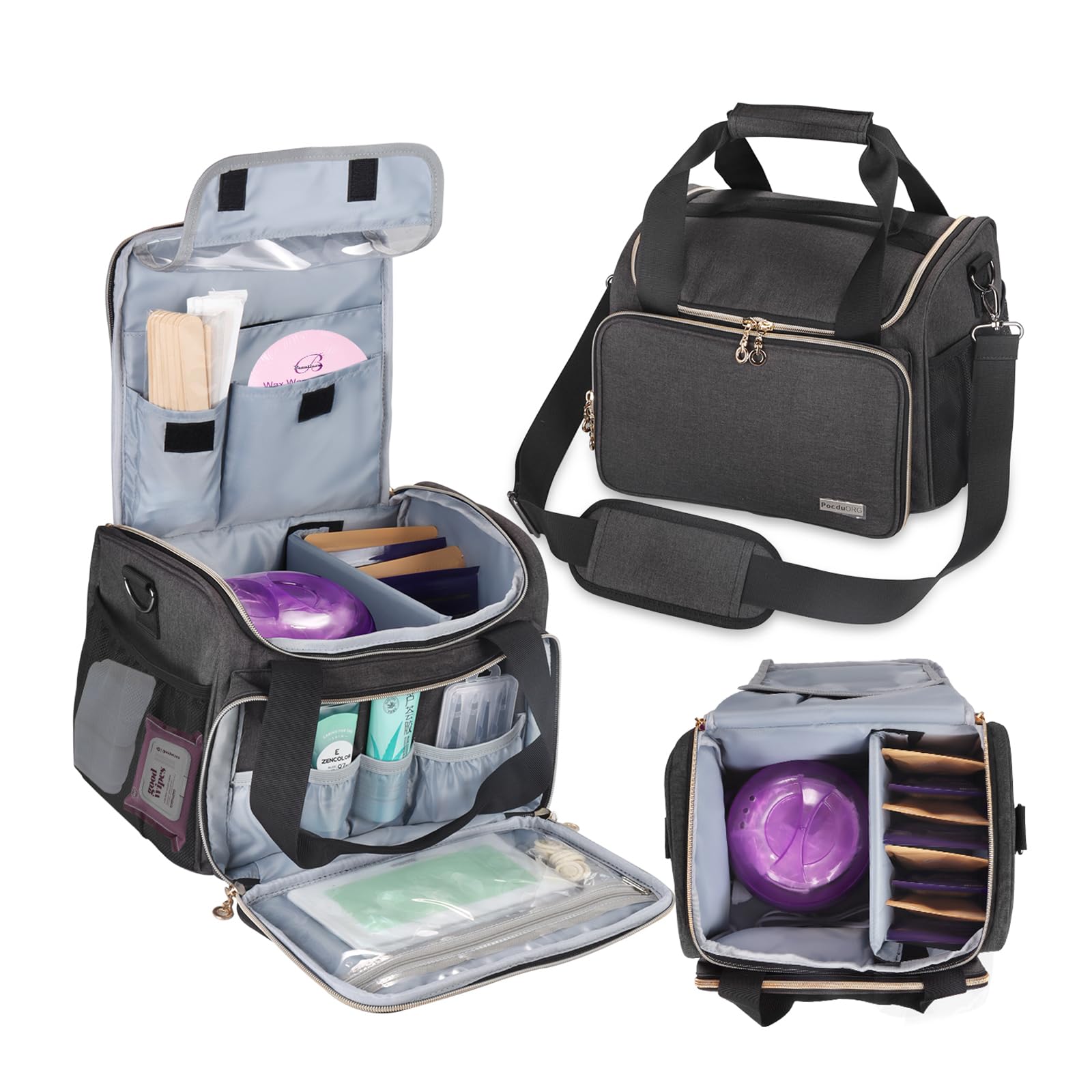 Kit de Transport Universel pour épilation Cire Compatible avec Tress Wellness – Organiseur Portable pour Chauffe-Cire, Grains et Accessoires