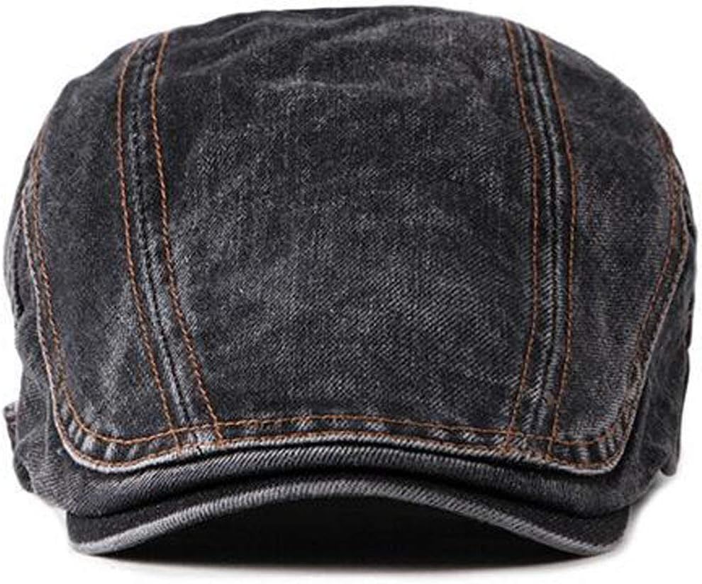 2 Pack Mens Denim Cotton Newsboy Cap Ivy Gatsby Driving Hunting Cabbie Hats - Image 6
