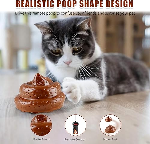 Vista 3 de Ufurty Juguetes de caca con control remoto, caca falsa a control remoto, movimiento rápido, caca de caca de caca de caca de caca de coche, juguetes