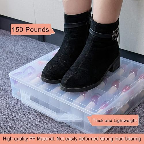 Miniatura 4 de SUBAY 2 organizadores de esmalte de uñas portátiles, soporte transparente de doble cara para esmalte de uñas, almacenamiento de uñas de gel para 48