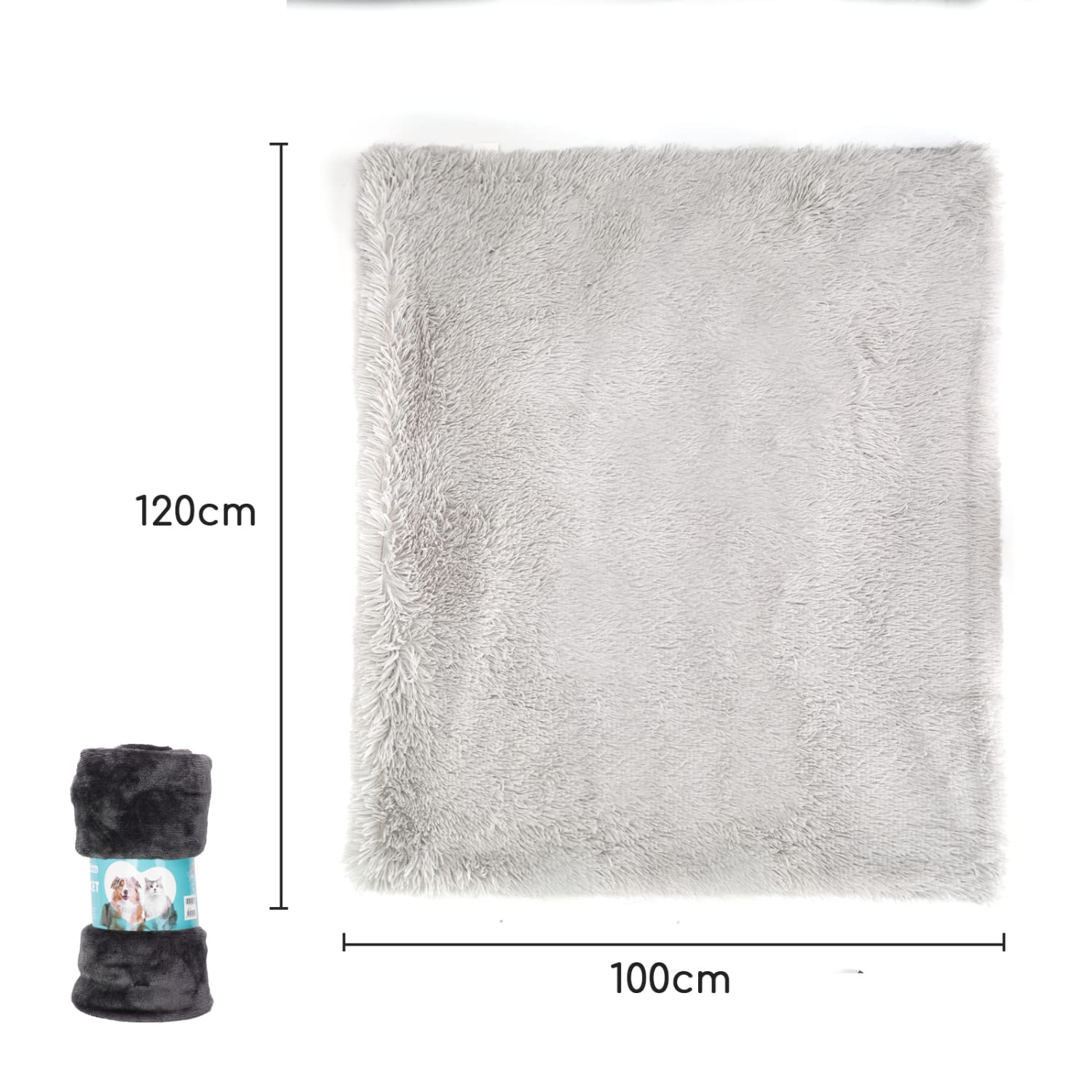 Nobleza Copertine per Cani, Morbida Coperta in Pile per Gatti, Color Grigio, Misure 120 * 100cm