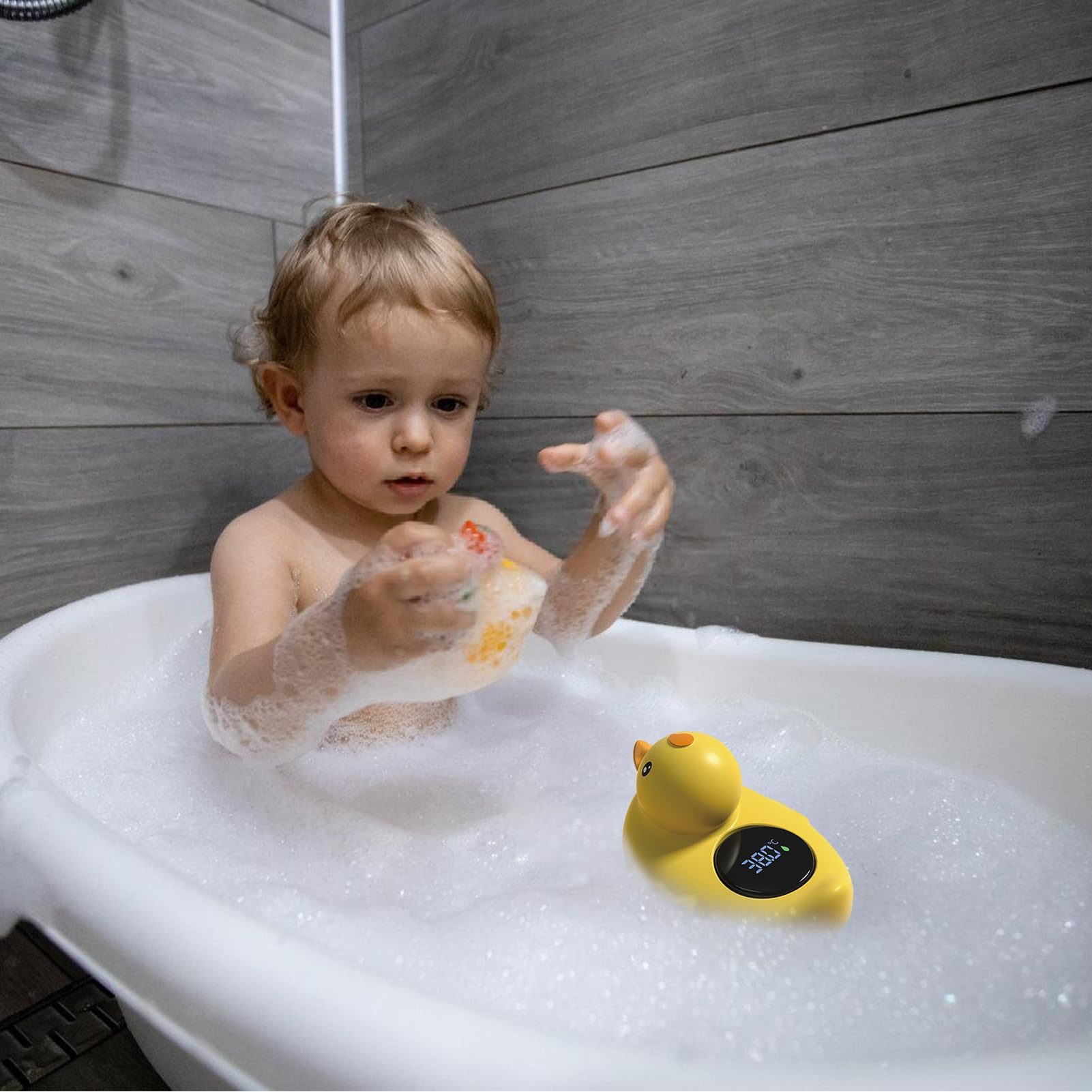 Termometro da bagno per bambini, misuratore della temperatura dell'acqua a forma di anatra, indicatore di sicurezza galleggiante, giocattolo da bagno carino | monitoraggio della temperatura della