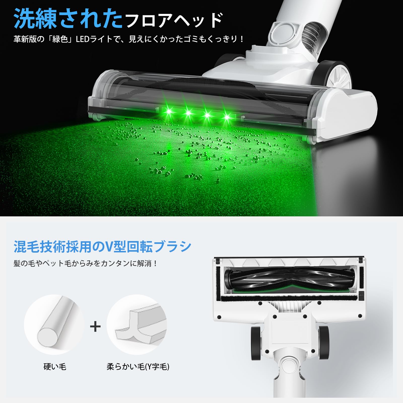 Amazon | 掃除機 コードレス【2025年6月登場・45000Pa超強力吸引