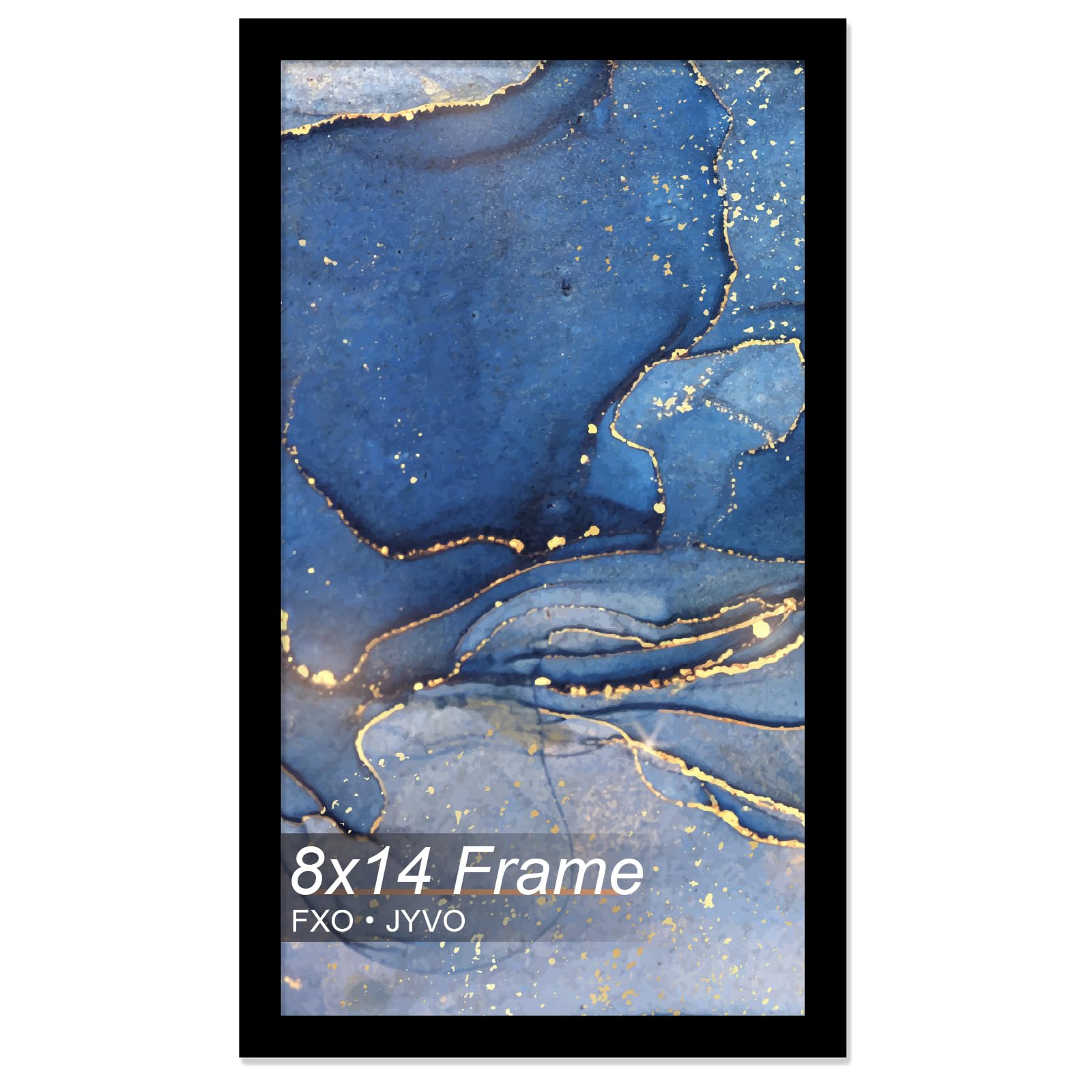 Fxojyvo 8x14 Picture Frame, Black Frame for 8 x 14 Inch Picture Poster Photo, Light Weight and High Transparent 8 by 14 Frame for Wall - 1 Pack/Black/8"x14" — image 1