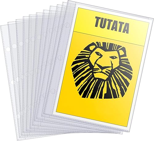 Protectores de página para programas de juego de Broadway y programas de teatro, 50 protectores de hojas para folletos antiguos de 6 x 9 pulgadas,