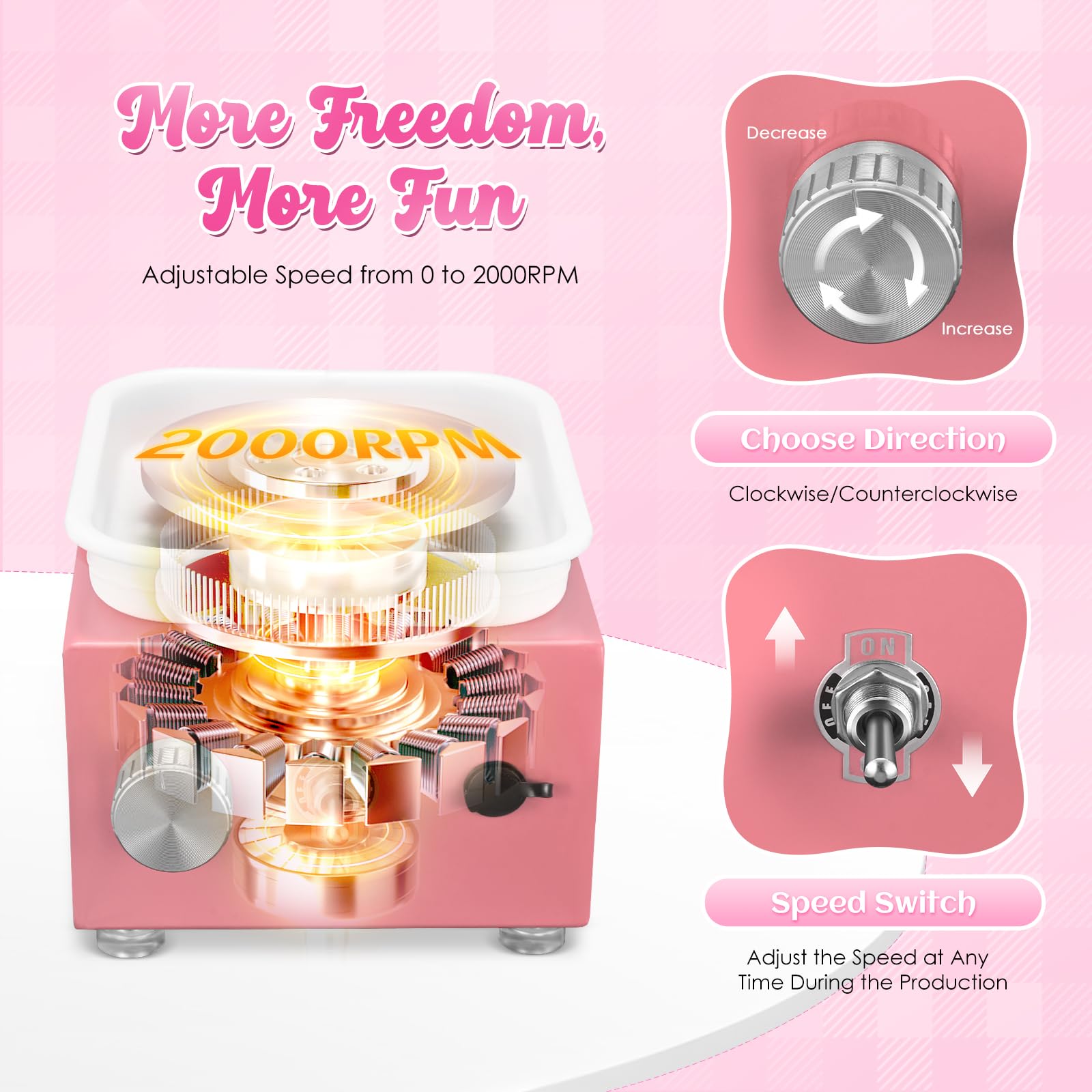 Tornio Per Ceramica Elettrico - Velocità Regolabile Fino A 2000 RPM, Doppi Piatti Girevoli, Bacinella Rimovibile Per Hobby E Laboratori - Foto 12