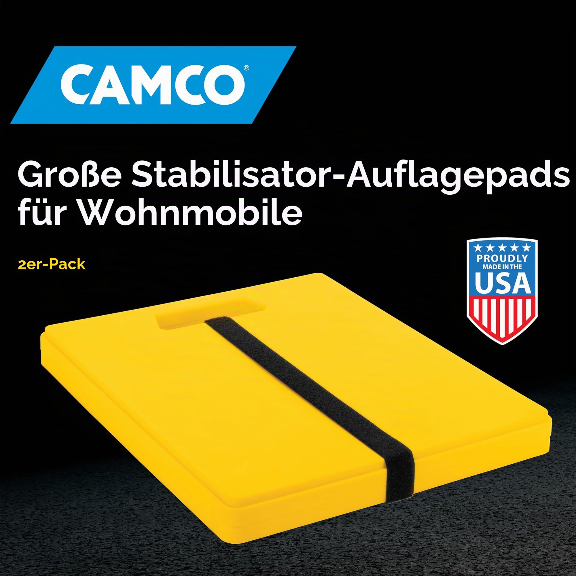 Camco 44541 Große Unterlegplatten für Wagenheber und Wohnwagenstützen, 2 Stück