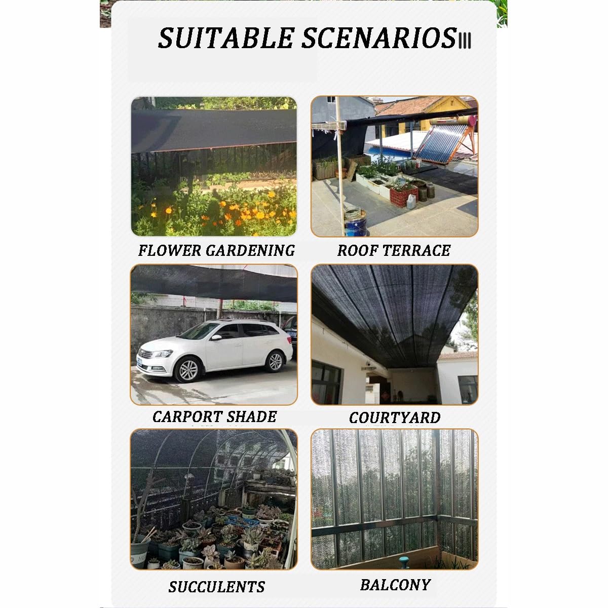 Malla de Sombra Transpirable para Jardines, Patios y terrazas Plantas, Flores, invernaderos, Patios y huertos (5 m x 18 m).