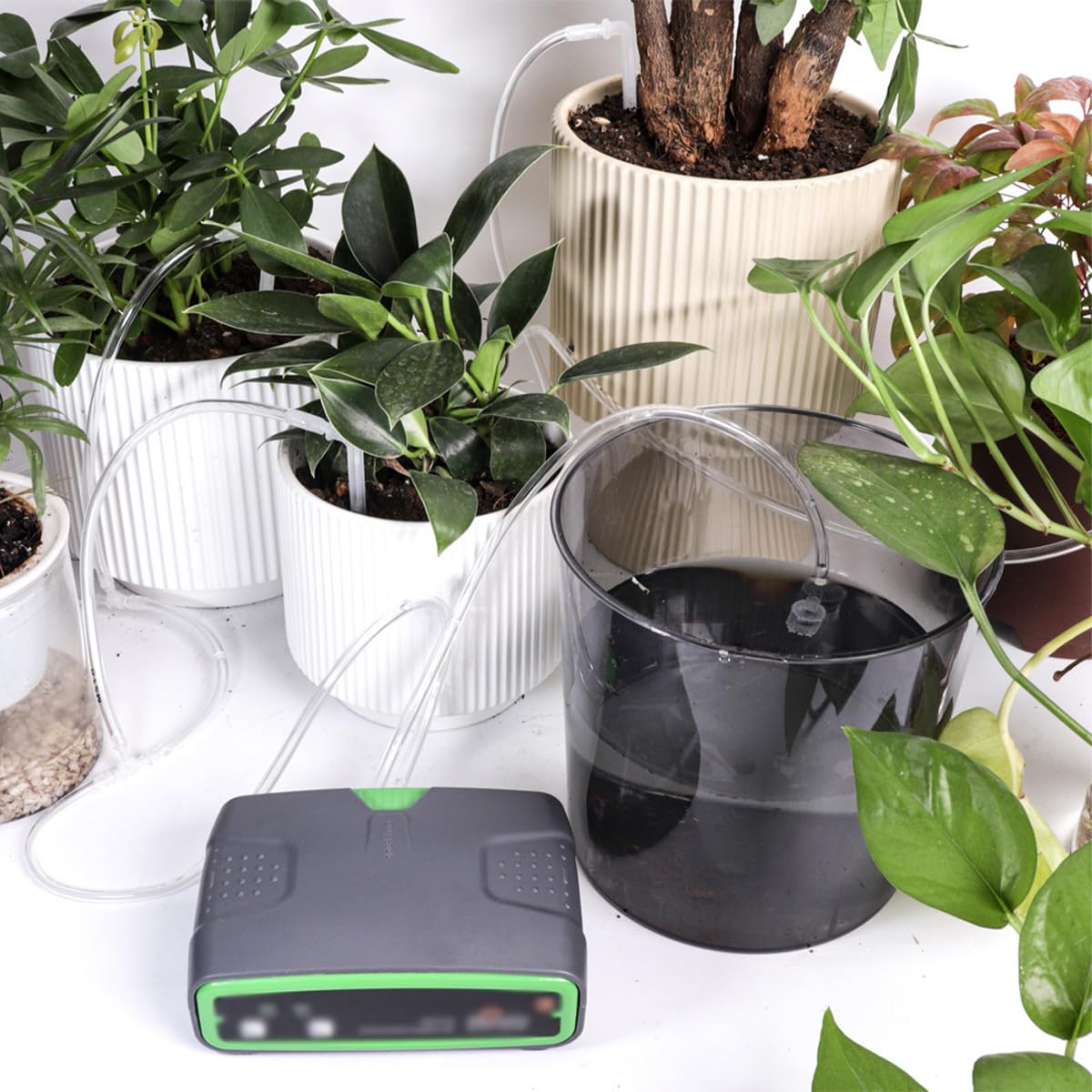 Ausi Sistema di irrigazione automatico, set di irrigazione a goccia, volume d'acqua regolabile, per piante da interno, giardino, piante da balcone