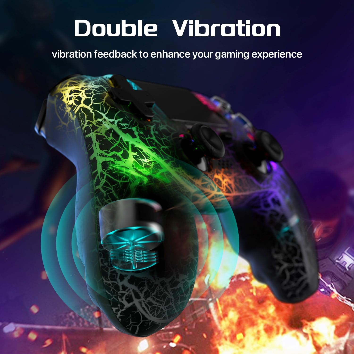 Controller Wireless PS4 Joystick LED RGB per Playstation 4/Pro/Slim con Batteria 1000 mAh