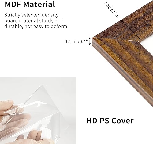 Miniatura 3 de PETAFLOP - Portarretratos rústico de 8.5 x 11pulgadas, para certificados, para encimera o en pared horizontal o verticalmente, paquete de 7 unidades